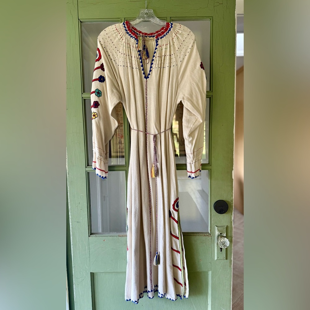 Ulla Johnson Embroidered Cream Dress Boho Vintage size 6